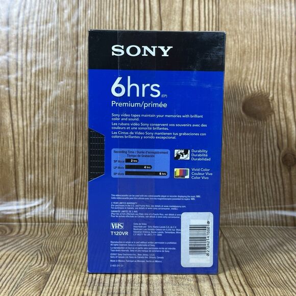 Sony Premium T-120 6 Hrs Blank VHS VCR Tapes 5 Pack Sealed - Picture 4 of 7